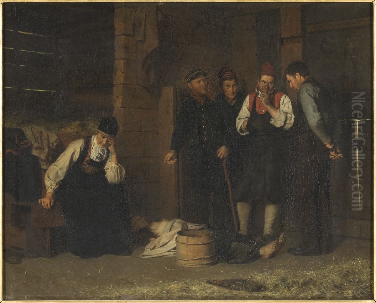 Confrontation Oil Painting by Carl Sundt-Hansen