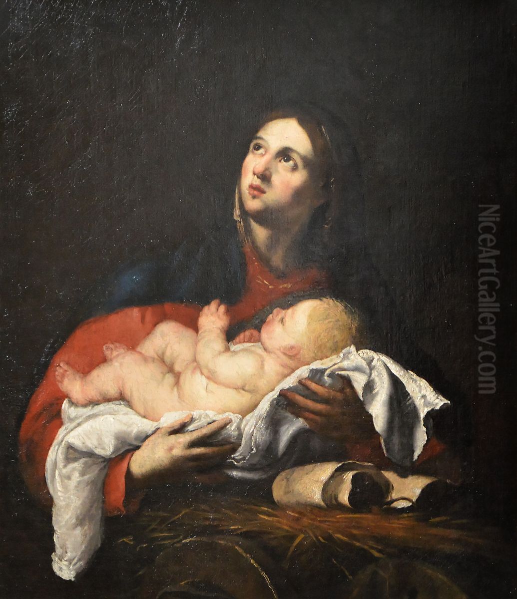 La Vierge et l'Enfant Jesus Oil Painting by unknown