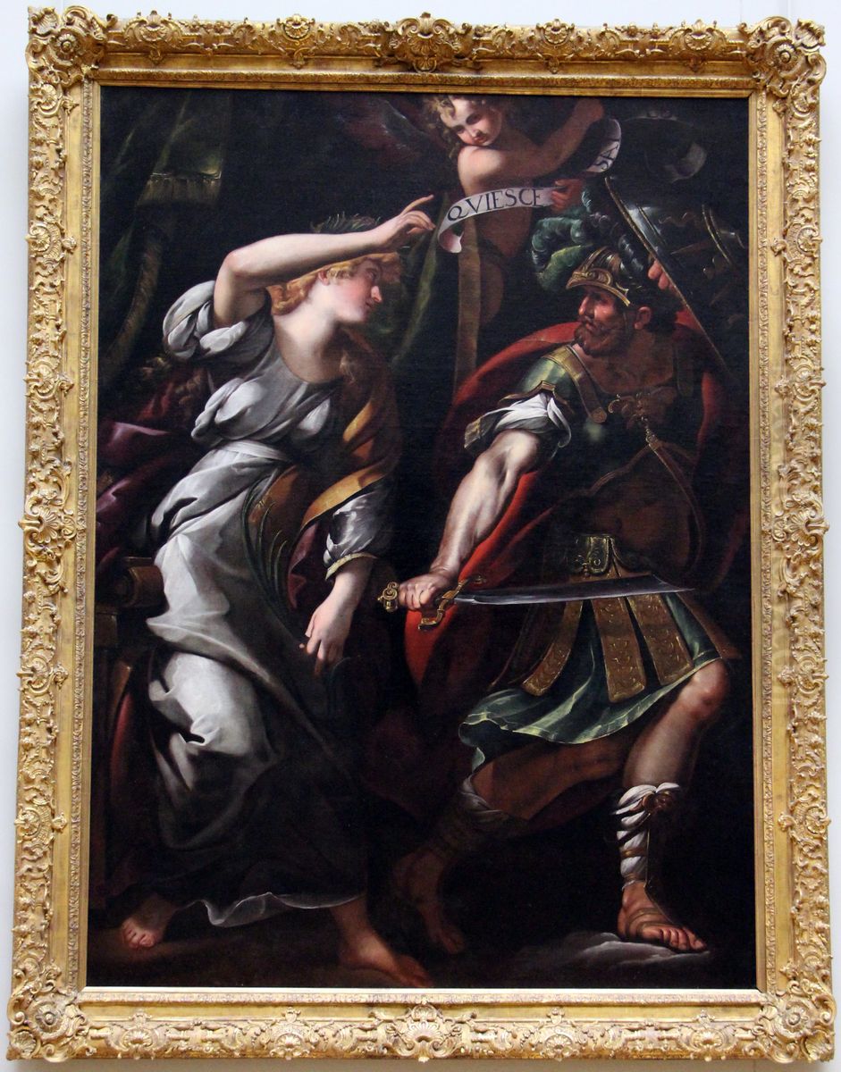 Peace Driving War away Oil Painting by Giulio Cesare Procaccini