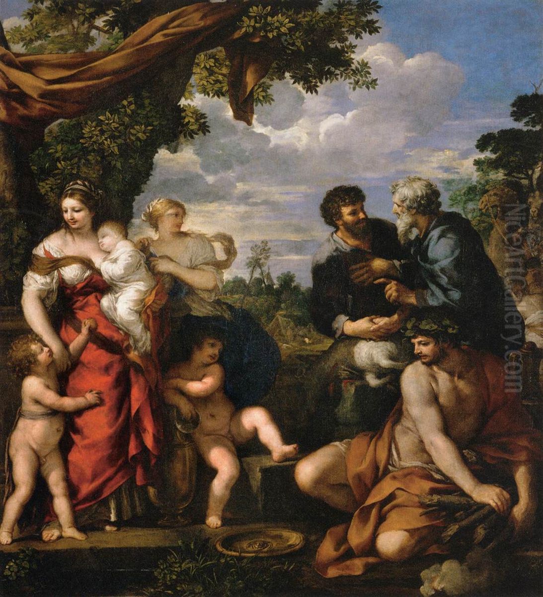 The Alliance of Jacob and Laban Oil Painting by Pietro da Cortona