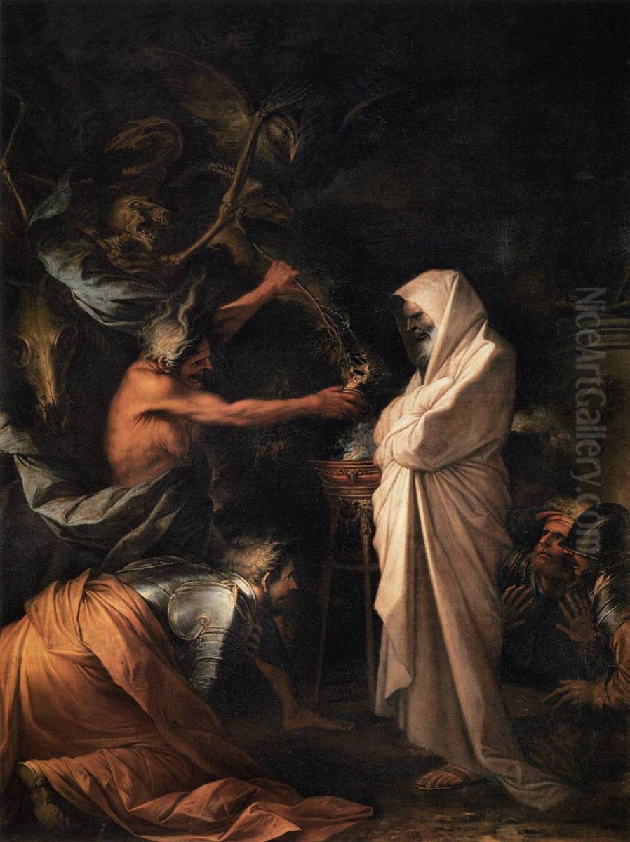 The Shade of Samuel Appears to Saul Oil Painting by Salvator Rosa