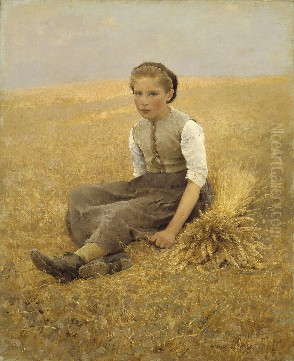 The Little Gleaner Oil Painting by Hugo Salmson