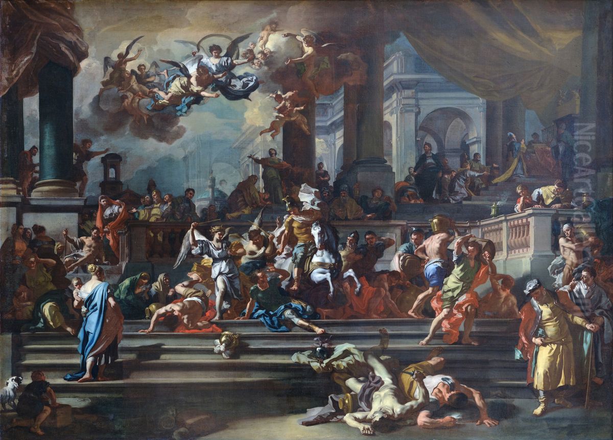 The Expulsion of Heliodorus from the Temple Oil Painting by Francesco Solimena