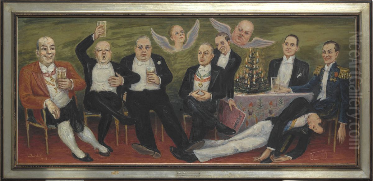 Lilla Julaftonsklubben Oil Painting by Nils Von Dardel
