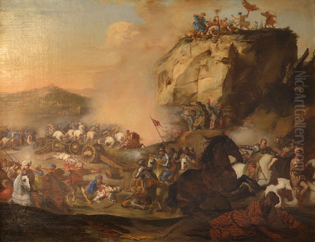 Bataille contre les Turcs Oil Painting by unknown