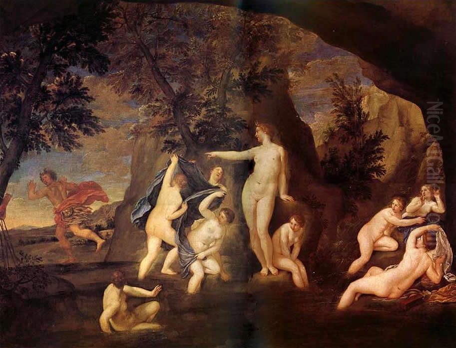 Acteon transformed into a stag Oil Painting by Francesco Albani