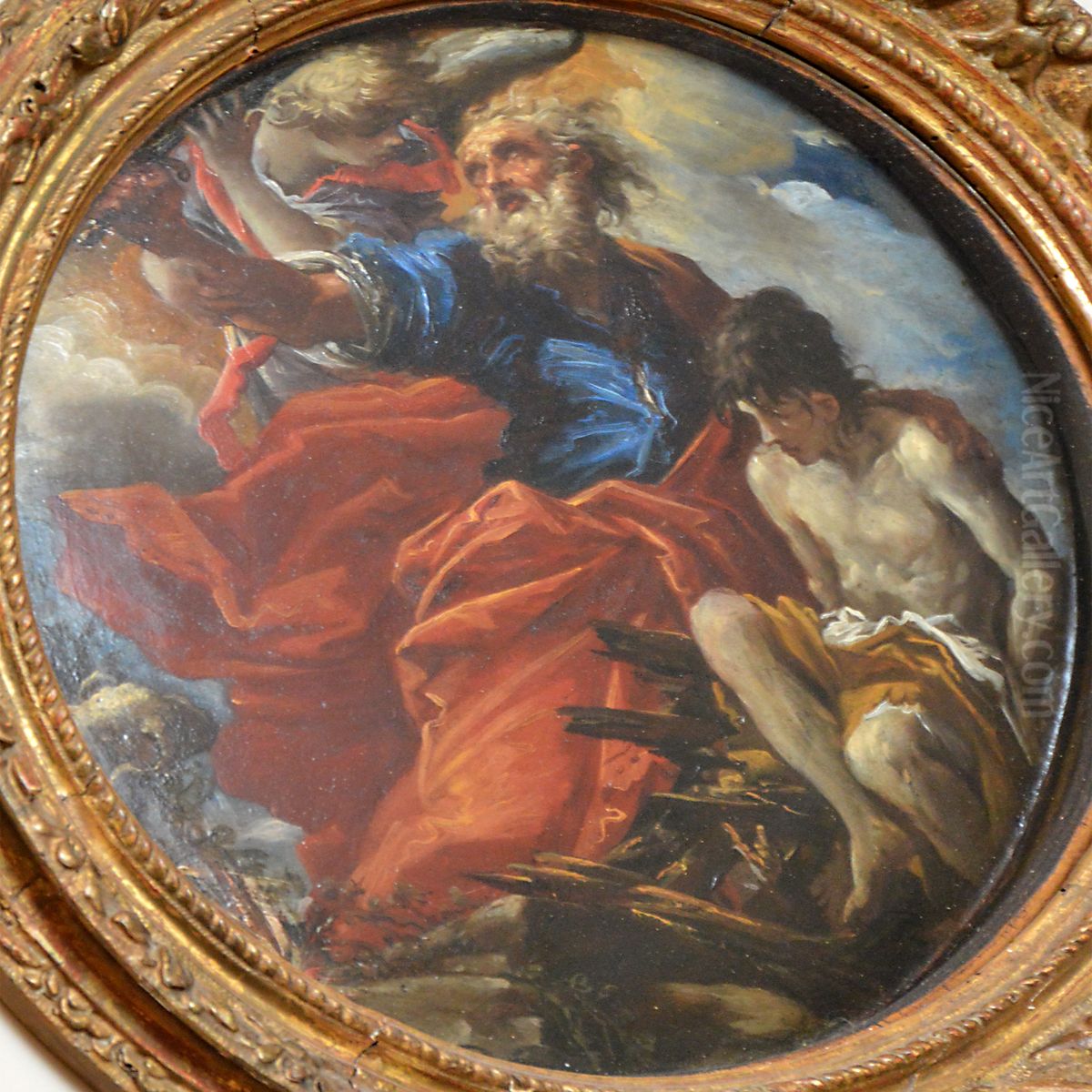 Abraham Preparing to Sacrifice Isaac Oil Painting by Giovanni Antonio Burrini