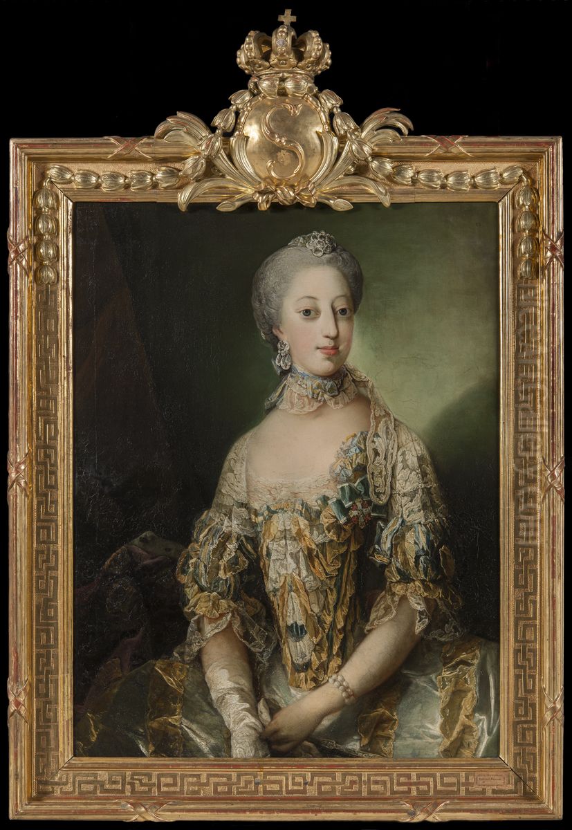 Sofia Magdalena, Queen of Sweden Oil Painting by Carl Gustaf Pilo