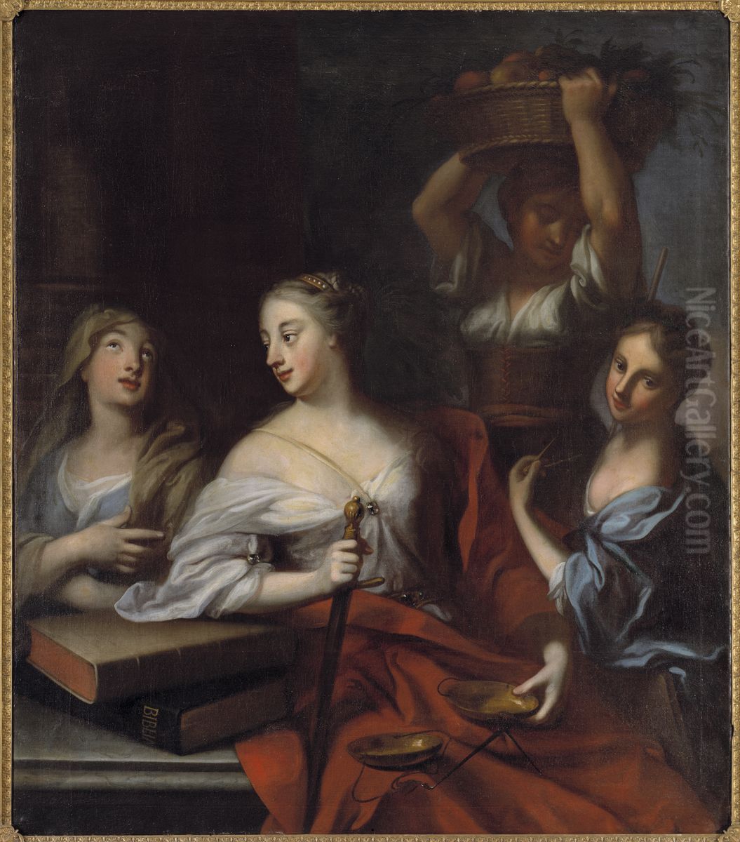 Allegory of the Four Estates Oil Painting by Georg Engelhard Schroder