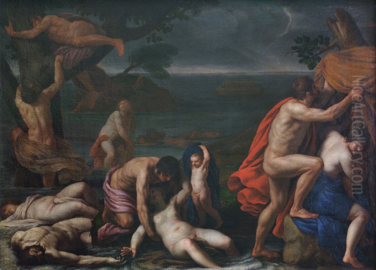 The Flood Oil Painting by Alessandro Turchi