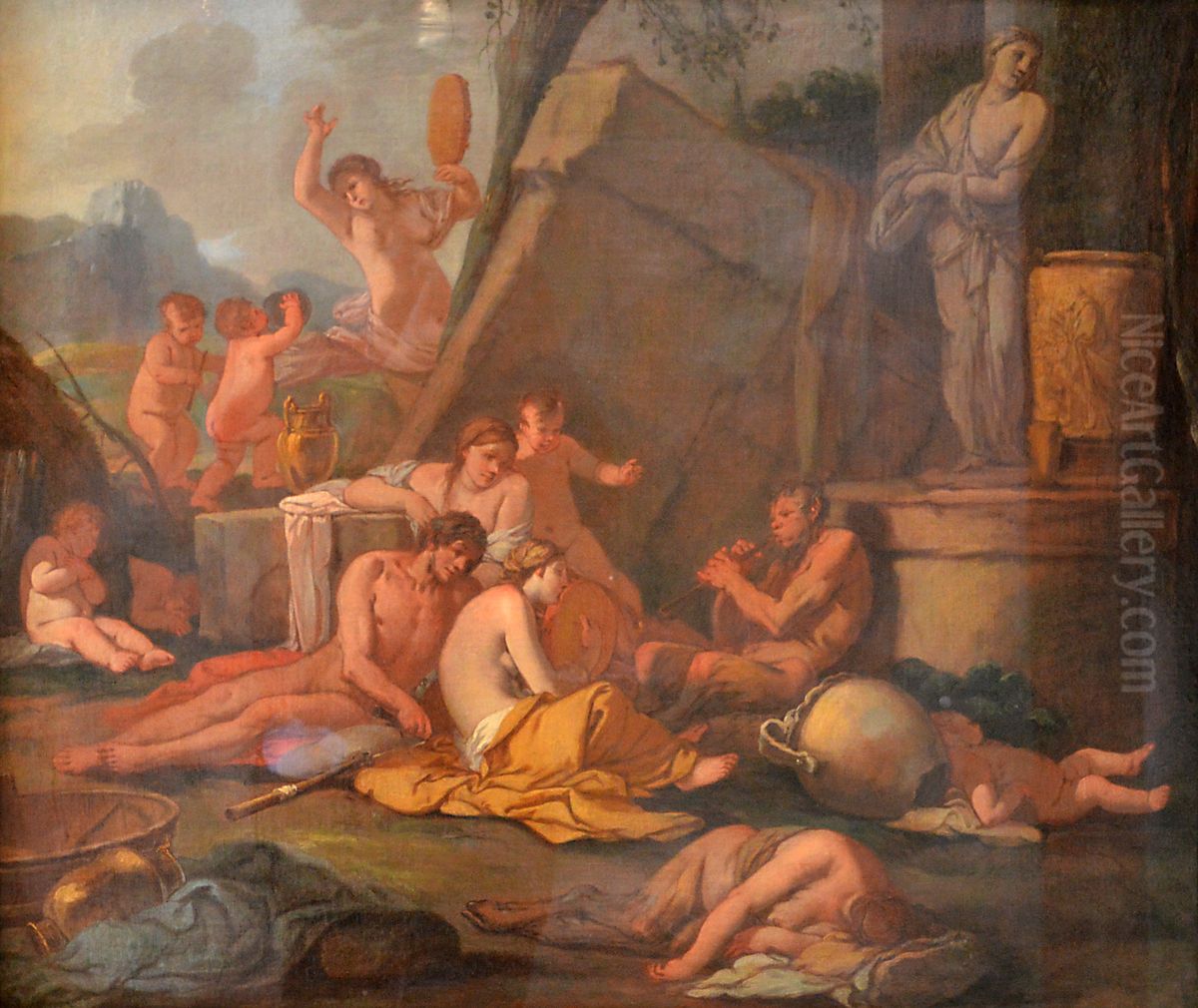 La Lecon de musique de Pan Oil Painting by unknown