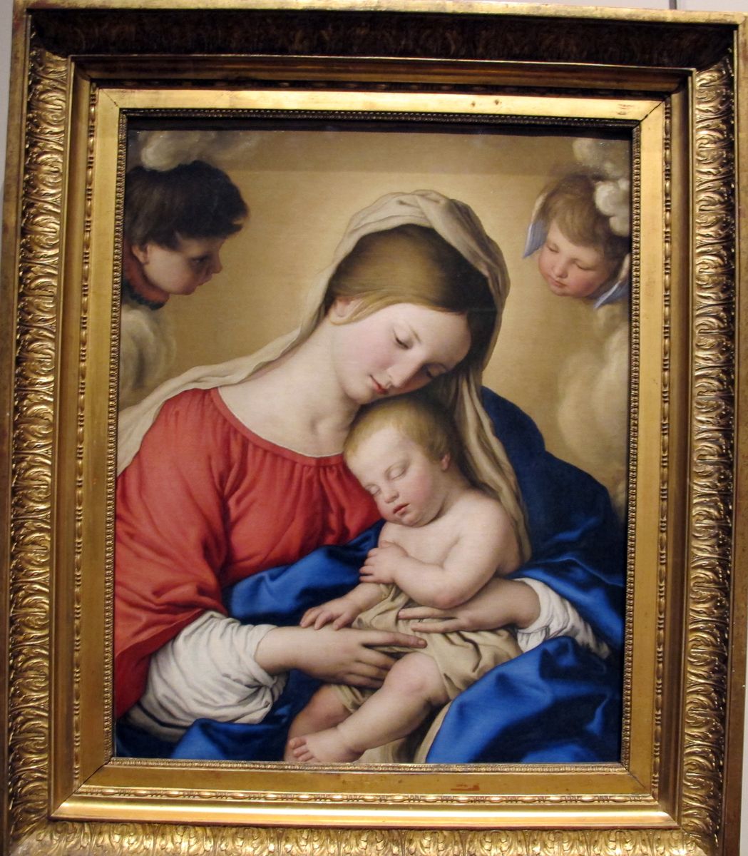 Madonna and Sleeping Child Oil Painting by Giovanni Battista Salvi da Sassoferrato
