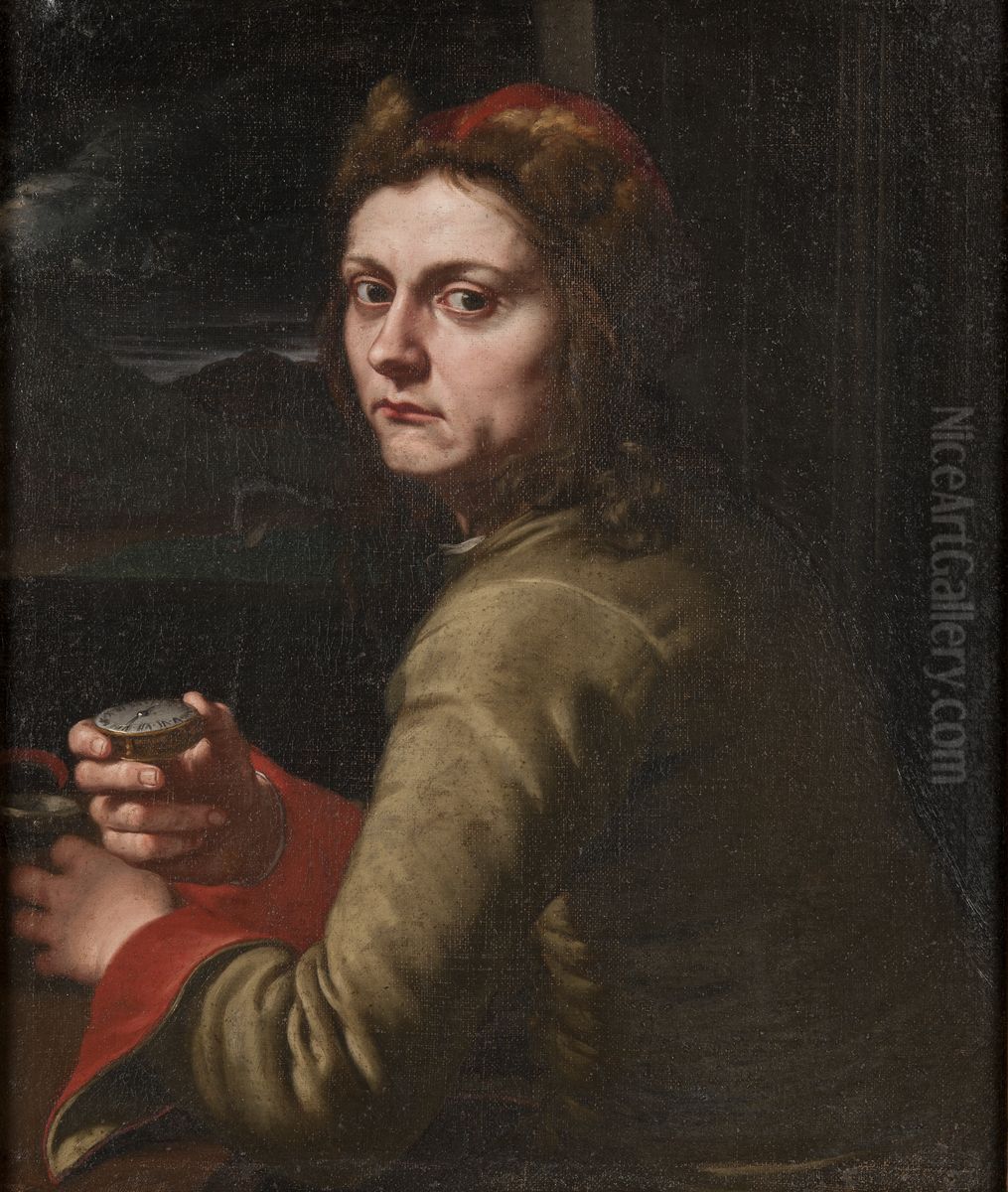 Portratt av en urmakare Oil Painting by Pier Leone Ghezzi