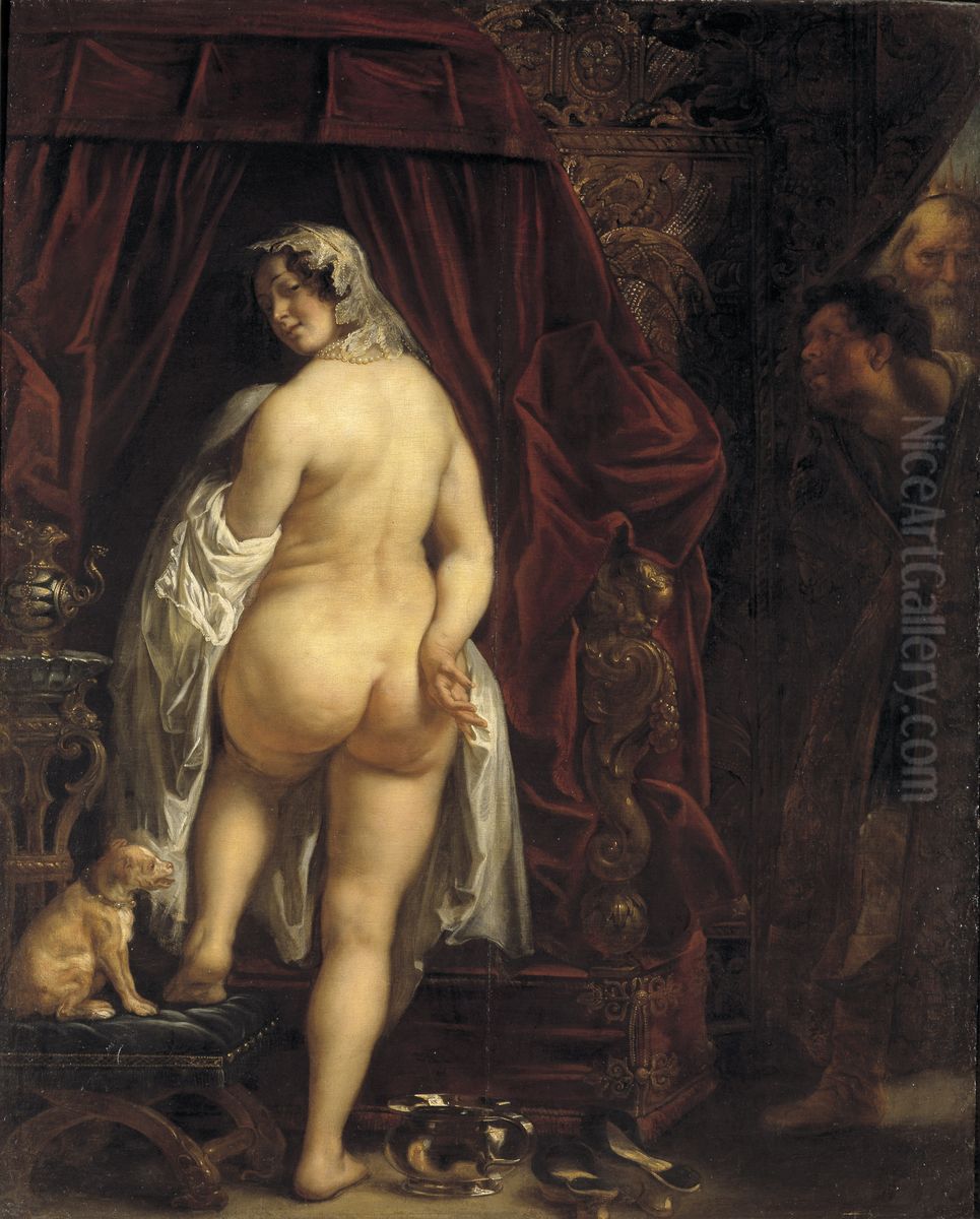 King Candaules of Lydia Showing his Wife to Gyges Oil Painting by Jacob Jordaens