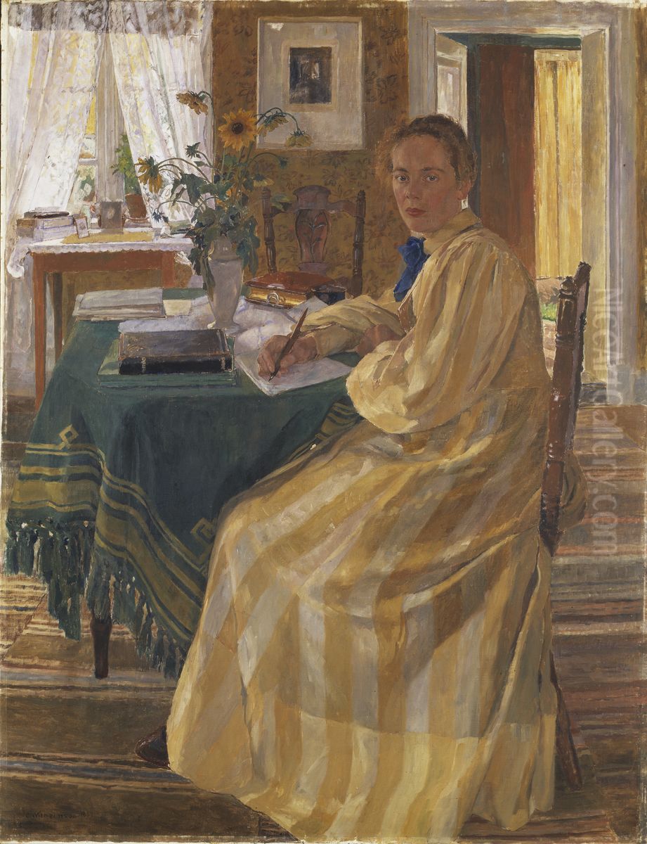 Konstnarens syster Oil Painting by Carl Wilhelm Wilhelmson