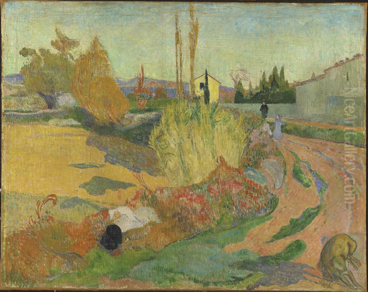 Pres d'Arles, ou Le Mas d'Arles Oil Painting by Paul Gauguin