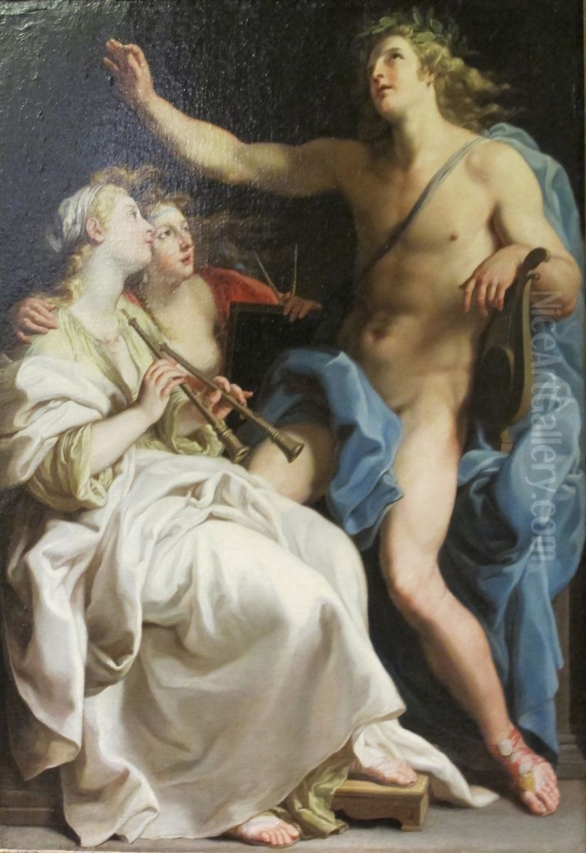 Apollon, la Musique et la Metrique Oil Painting by Pompeo Batoni