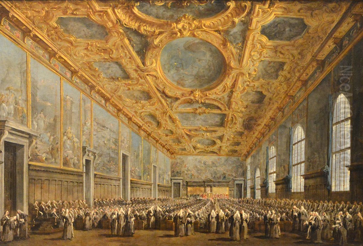 Le Doge de Venise remercie le Conseil majeur Oil Painting by unknown
