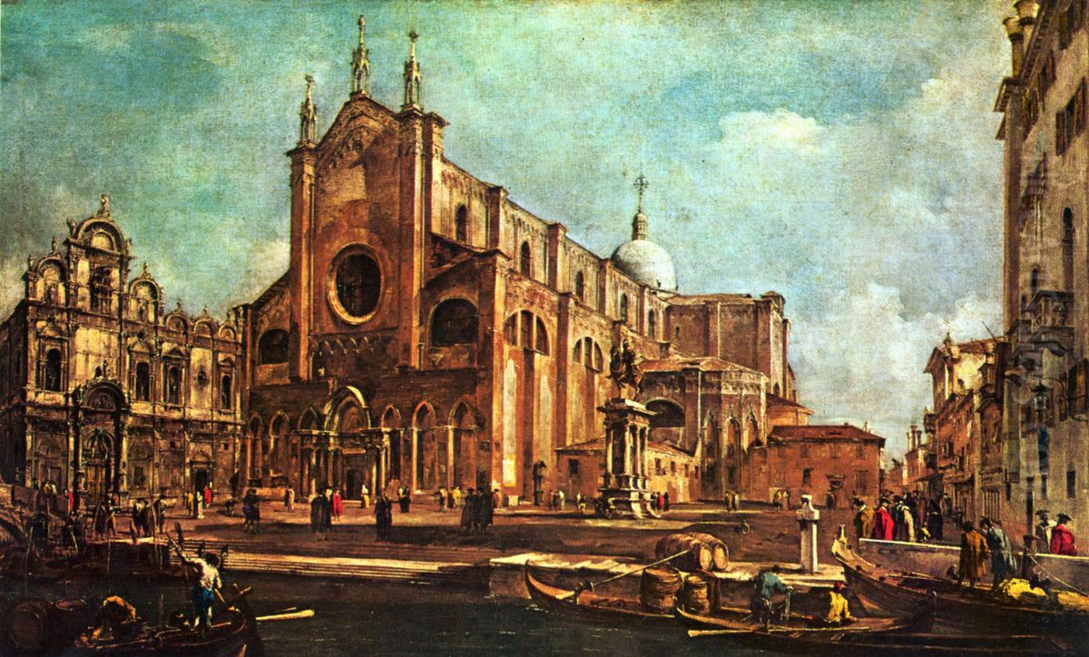 Campo of Santi Giovanni et Paolo, with the Scuola di San Marco in Venice Oil Painting by Francesco Guardi