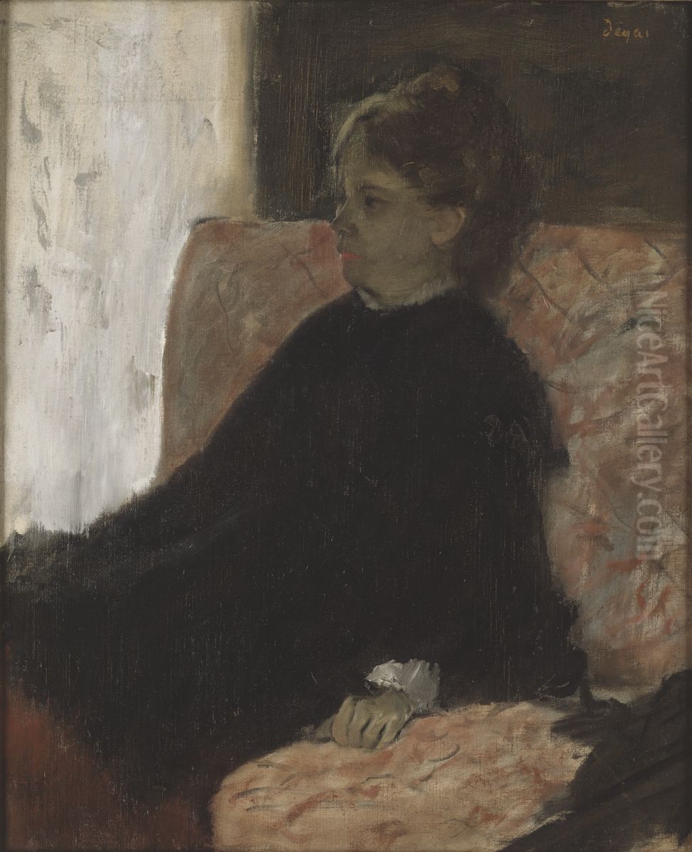 Lady in Black Oil Painting by Edgar Degas