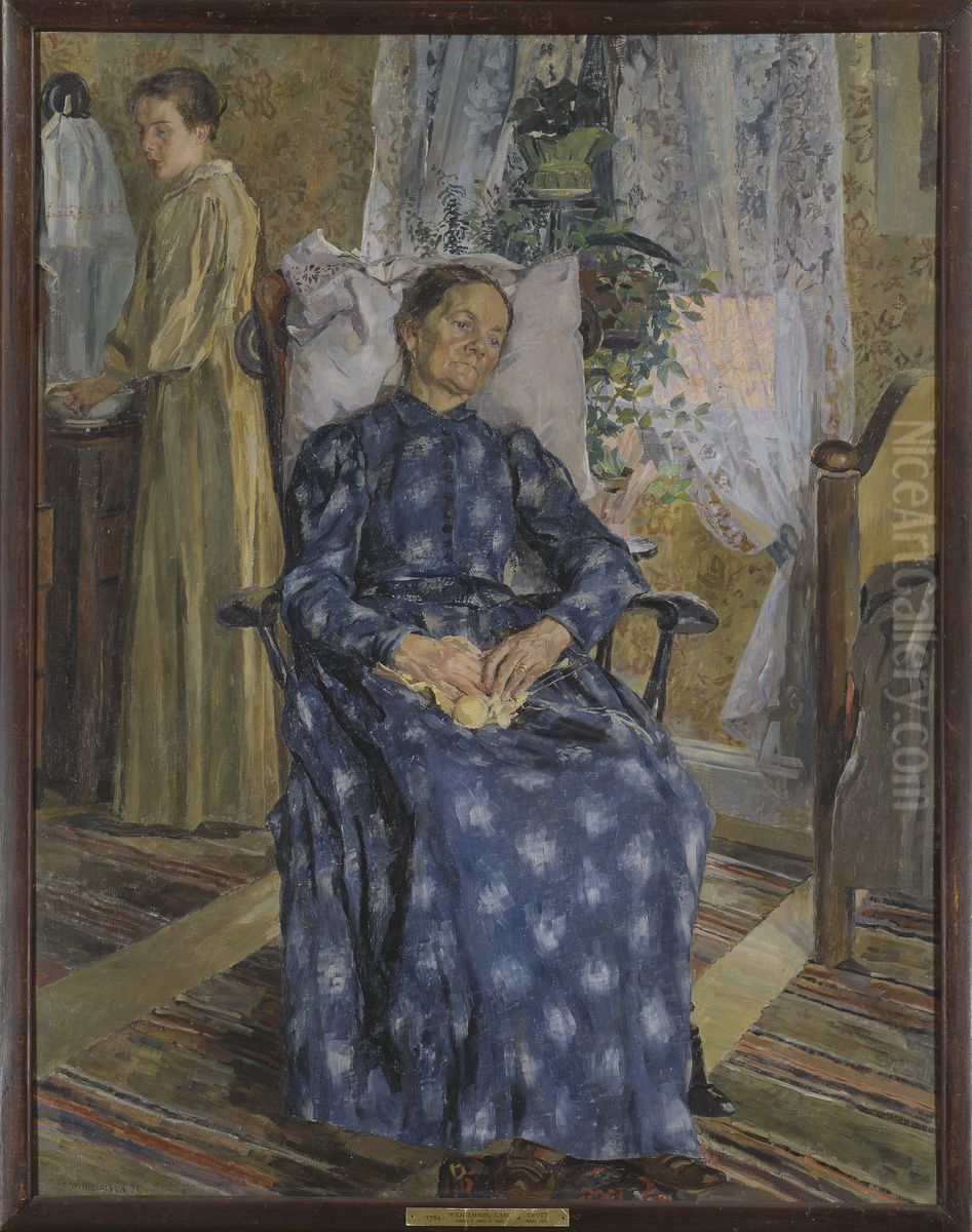 Tired Oil Painting by Carl Wilhelm Wilhelmson