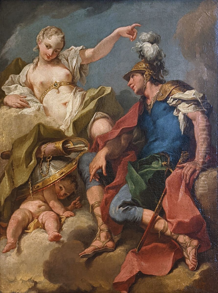 Mars and Venus Oil Painting by Giambattista Pittoni