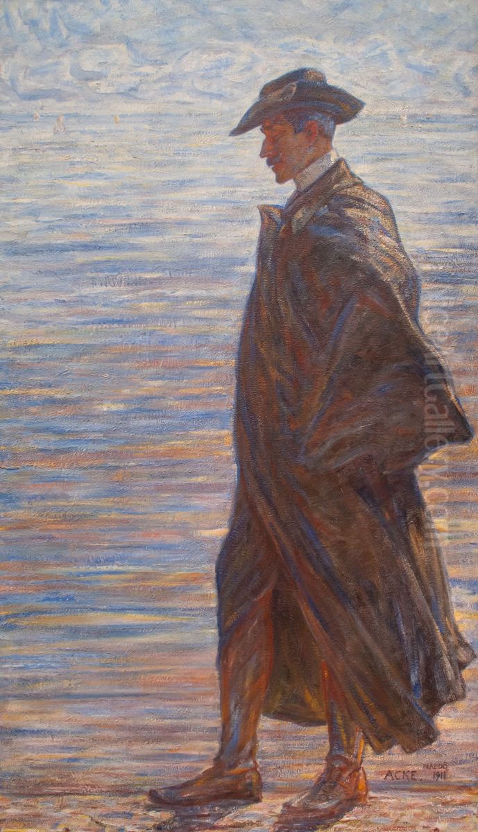 Skalden. Forfattaren Verner von Heidenstam Oil Painting by J.A.G. Acke