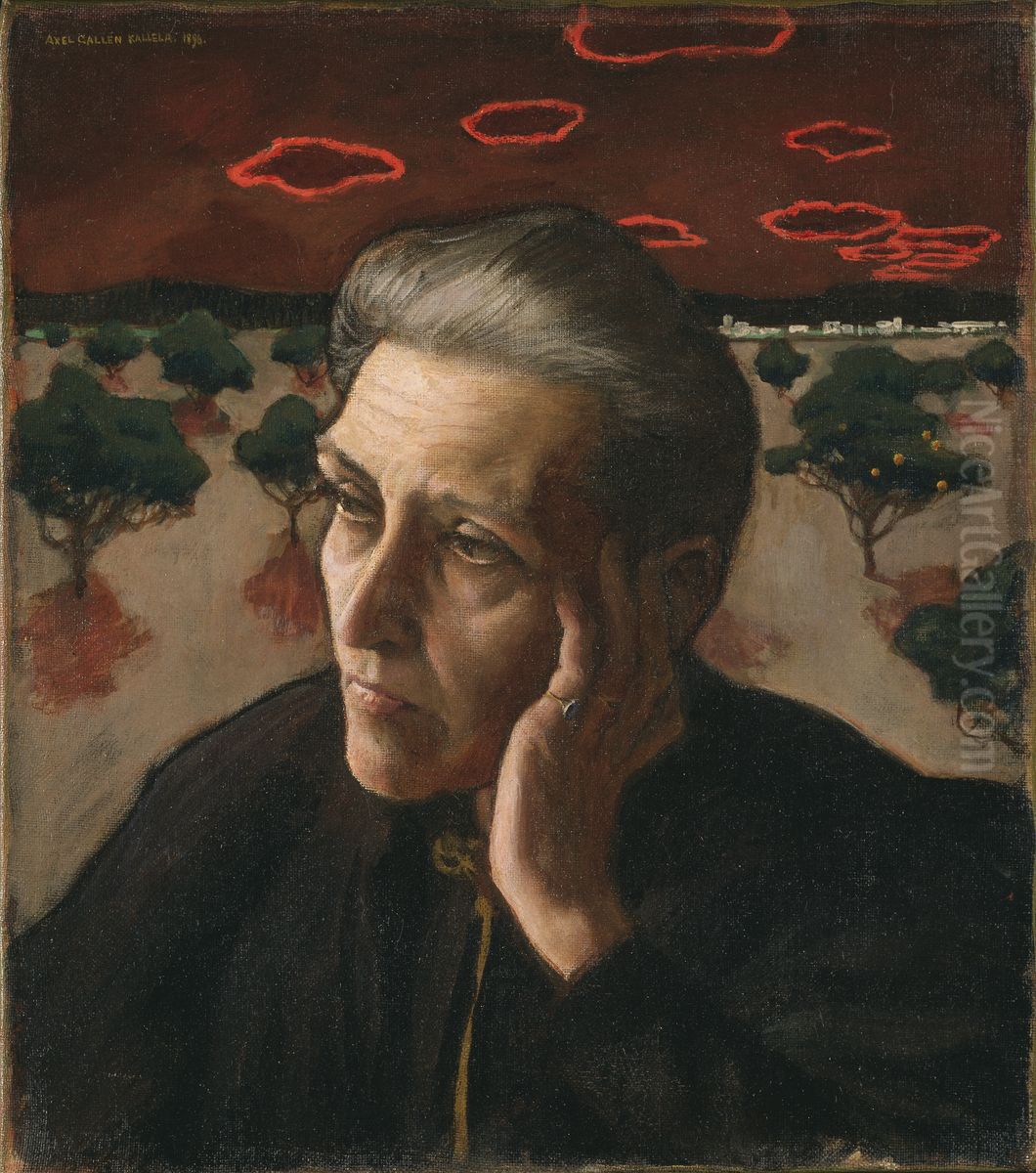 Konstnarens moder Oil Painting by Akseli Valdemar Gallen-Kallela
