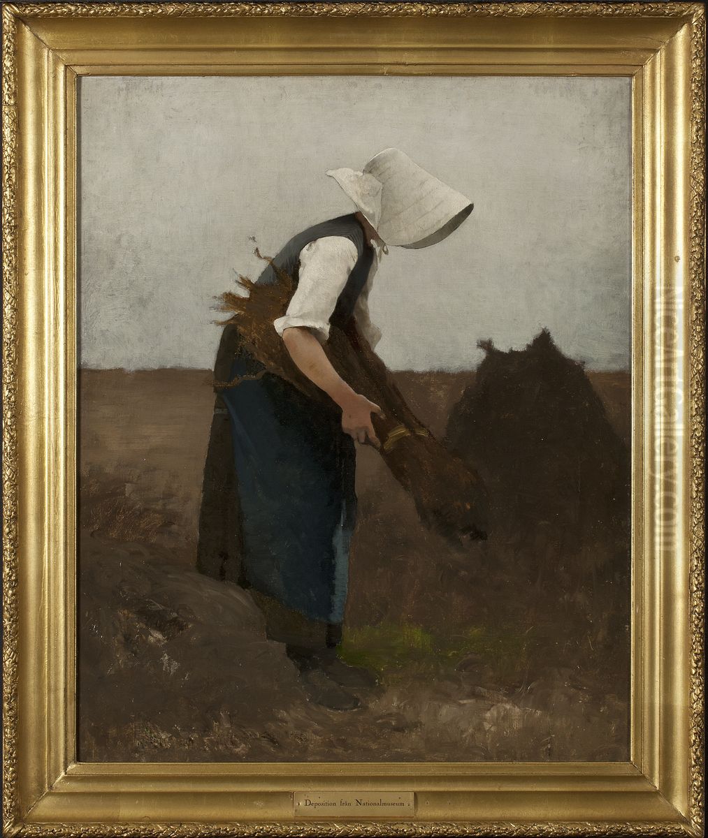 Gathering Poppies. Study Oil Painting by Hugo Salmson