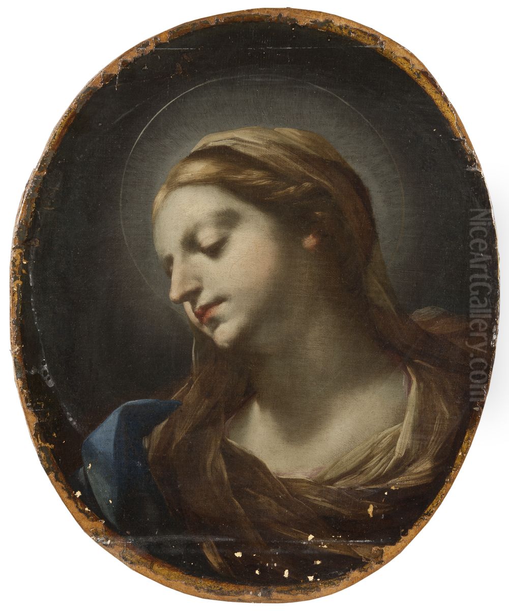 Head of the Virgin Oil Painting by Elisabetta Sirani