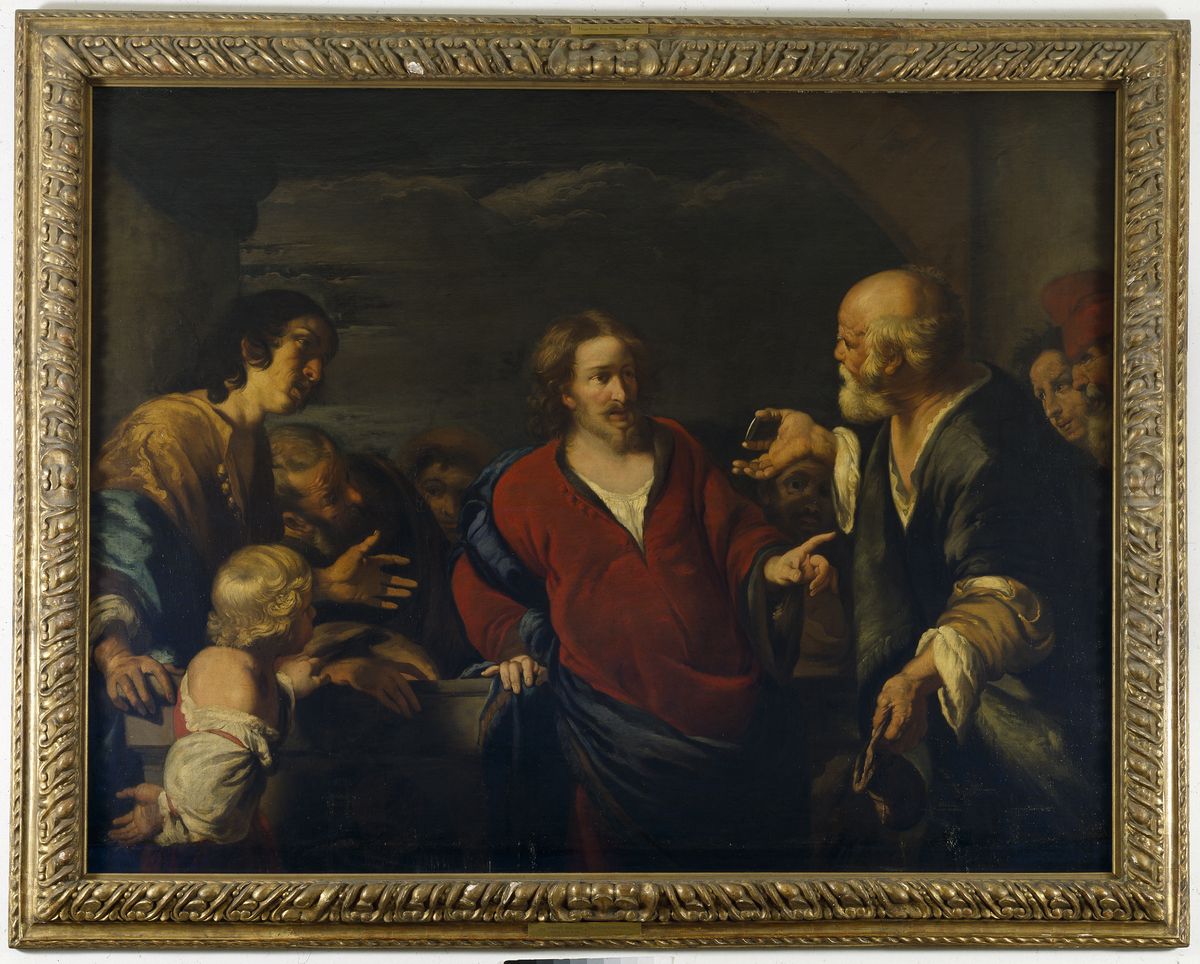 Skattepenningen Oil Painting by Bernardo Strozzi