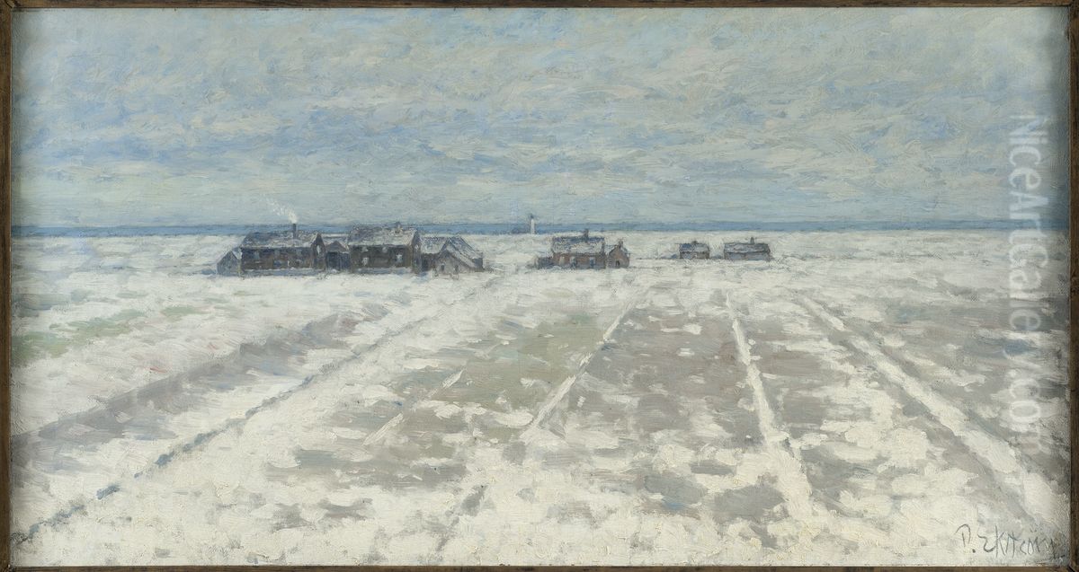 Winter Landscape. Oland Scene Oil Painting by Per Ekstrom