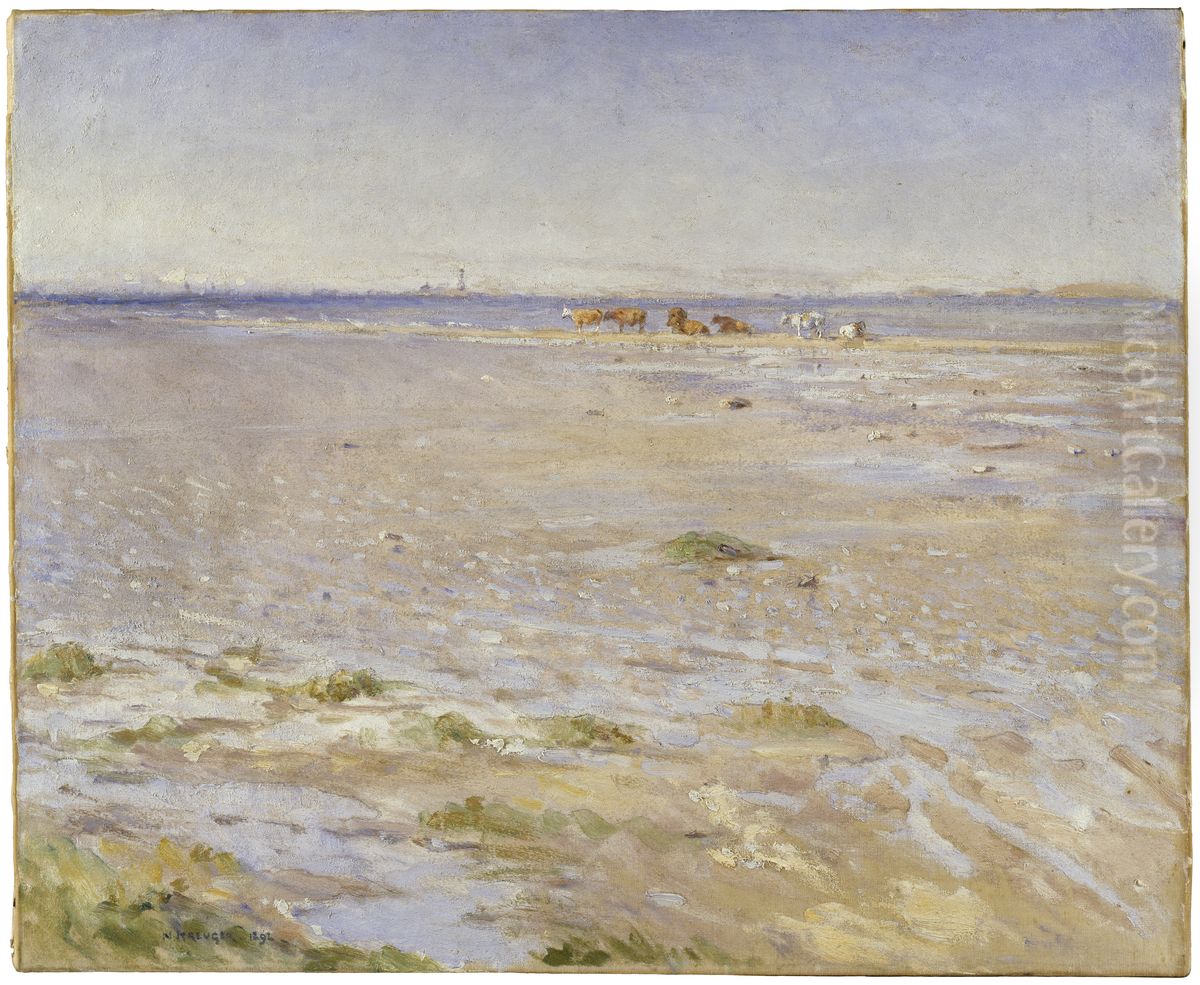 Coastal Scene. Motif from Varberg Oil Painting by Nils Kreuger