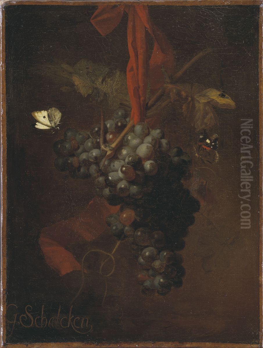 Bunch of Grapes Oil Painting by Godfried Schalcken