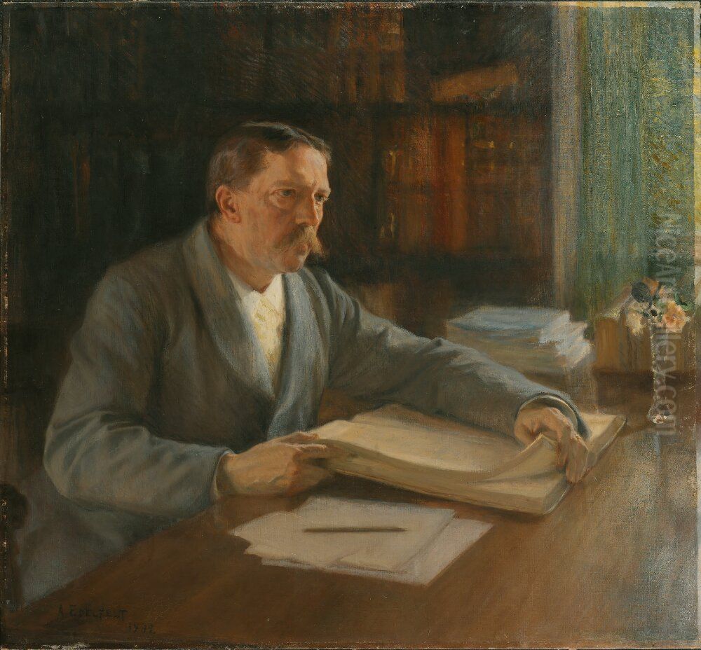 Forfattaren Viktor Rydberg Oil Painting by Albert Edelfelt
