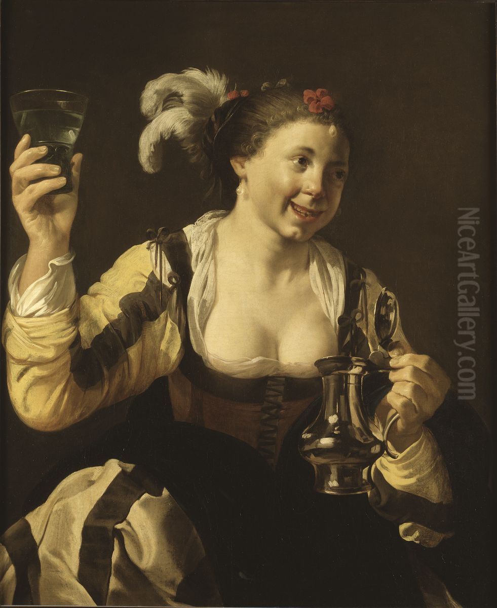 A Girl Holding a Glass (