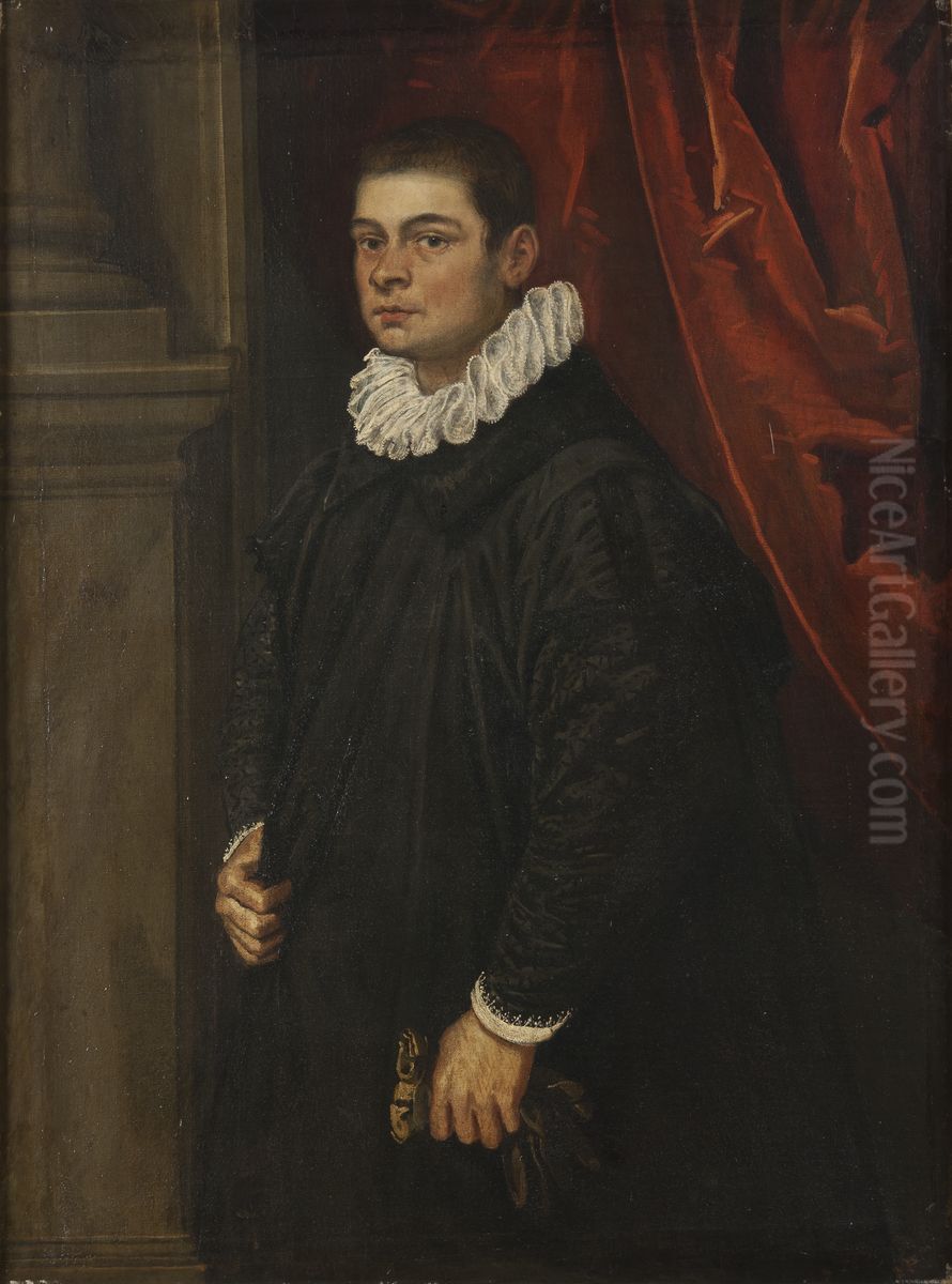 Portratt av en ung man, mojligen G. Pesaro Oil Painting by Domenico Tintoretto