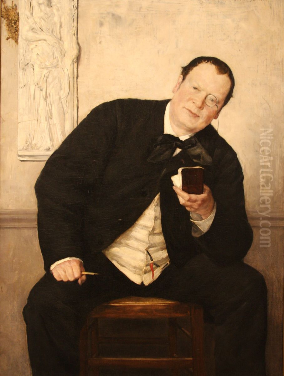 Godfrey Renholm, the Journalist Oil Painting by Ernst Josephson