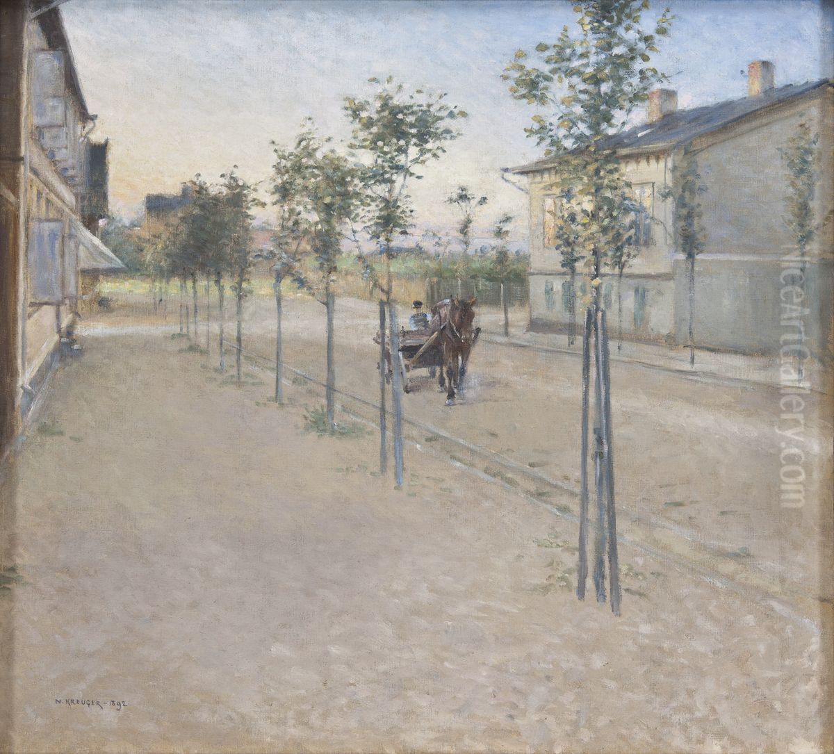 Afton i Varberg Oil Painting by Nils Kreuger