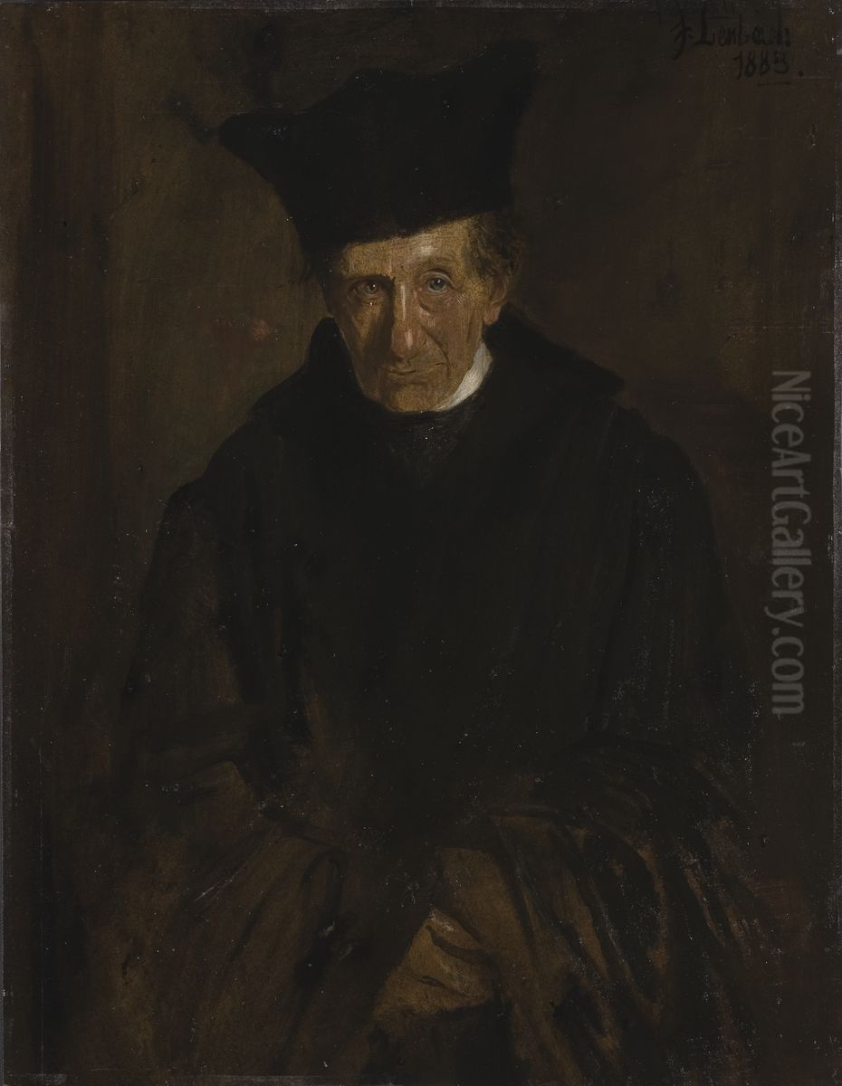 Teologen Ignaz von Dollinger (1799-1890) Oil Painting by Lenbach Franz Von