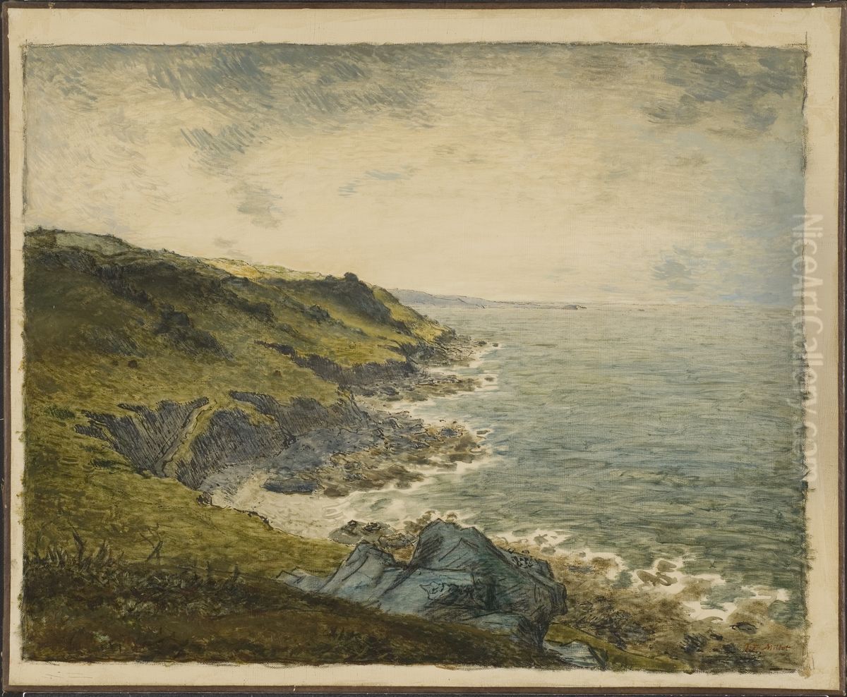 The Coast at Greville Oil Painting by Jean-Francois Millet