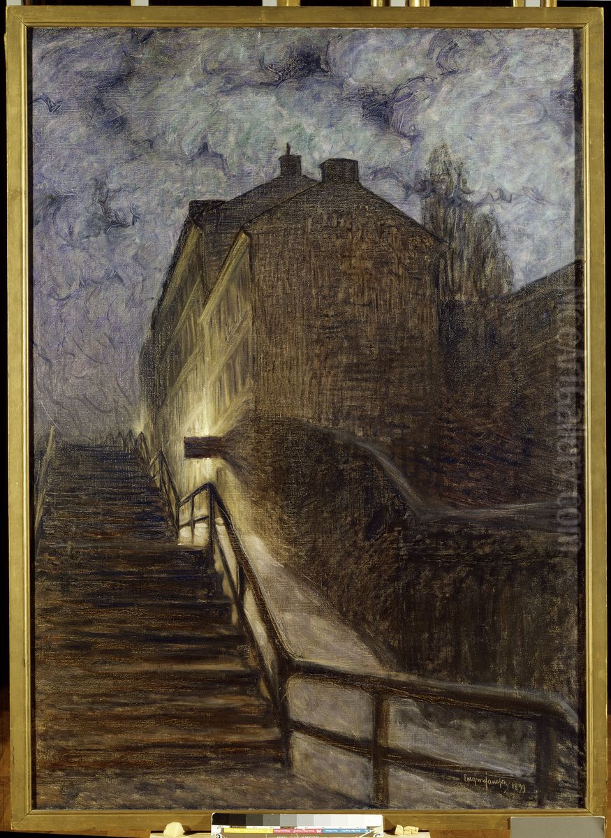 Motif from Timmermansgatan Oil Painting by Eugene Jansson