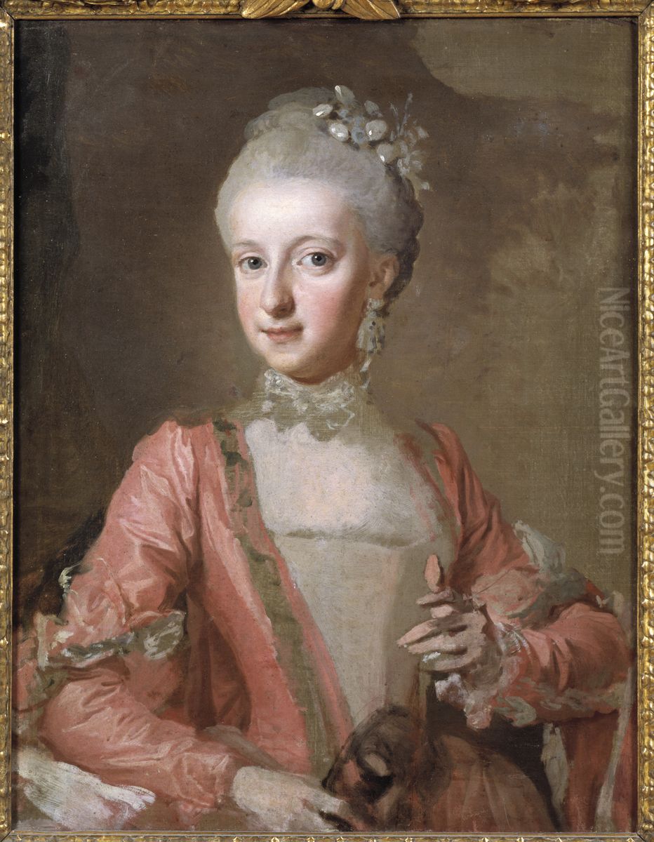 Prinsessan Sofia Albertina av Sverige (1753-1829). Ofullbordad Oil Painting by Lorens Pasch the Younger