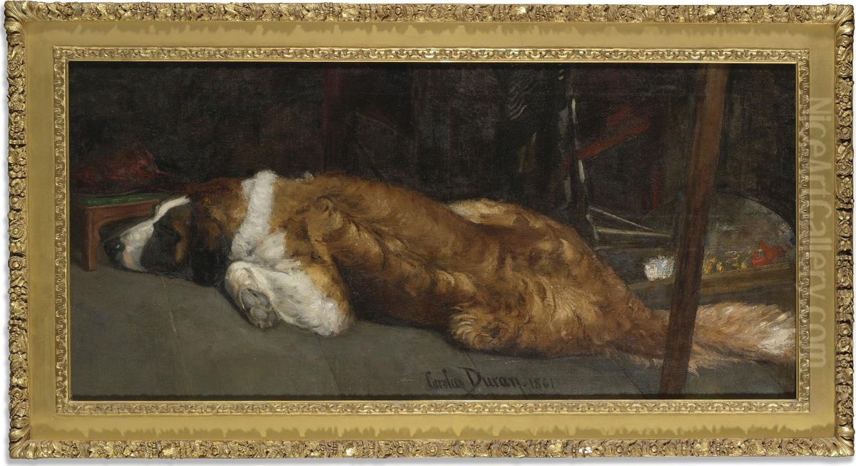 Le Chien (the Dog) Oil Painting by Carolus Duran Charles Emile