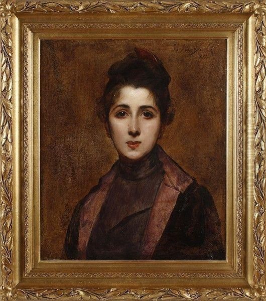 Portrait De Jeune Femme Oil Painting by Carolus Duran Charles Emile