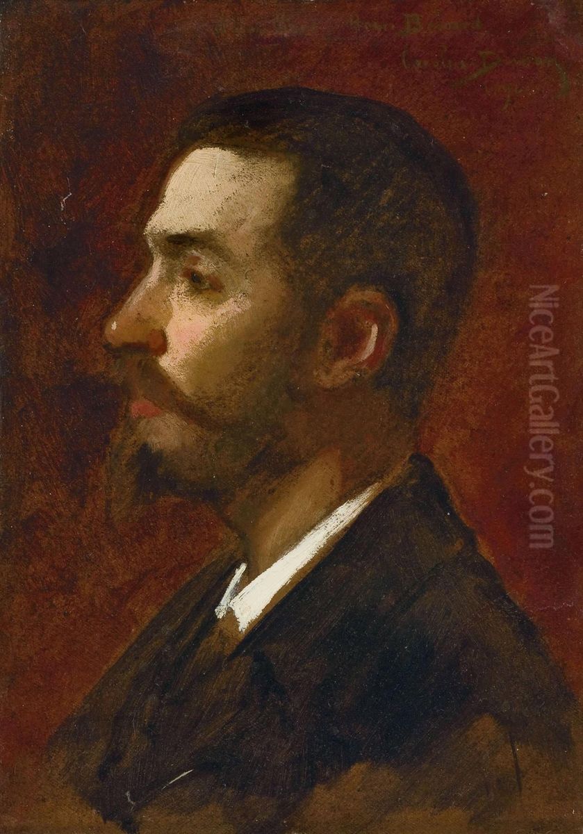 Portrait Du Peintre Henri Binard De Profil Oil Painting by Carolus Duran Charles Emile