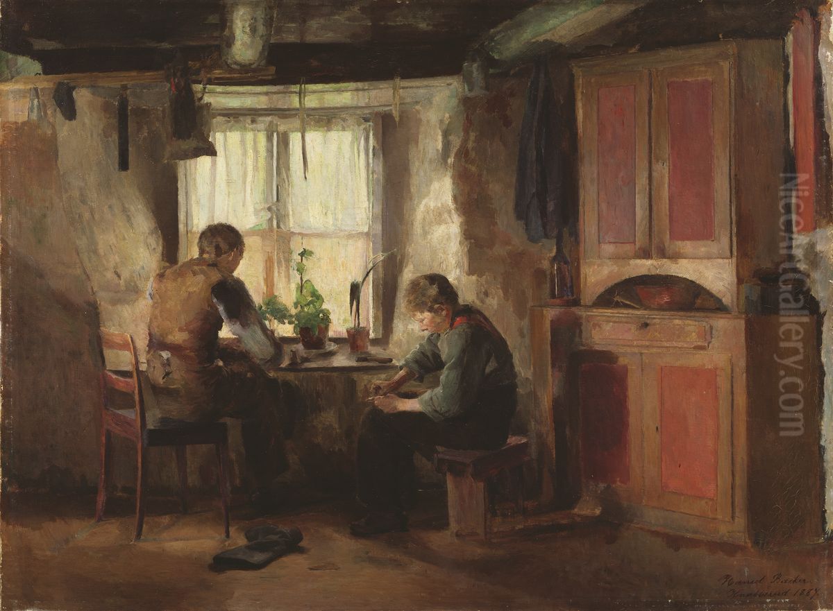 Bygdeskomakare Oil Painting by Harriet Backer