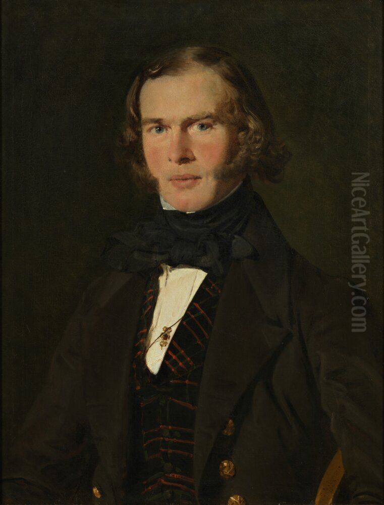 Den ryske arkitekten Konstantin Andrejevitj Thon Oil Painting by Christian Albrecht Jensen