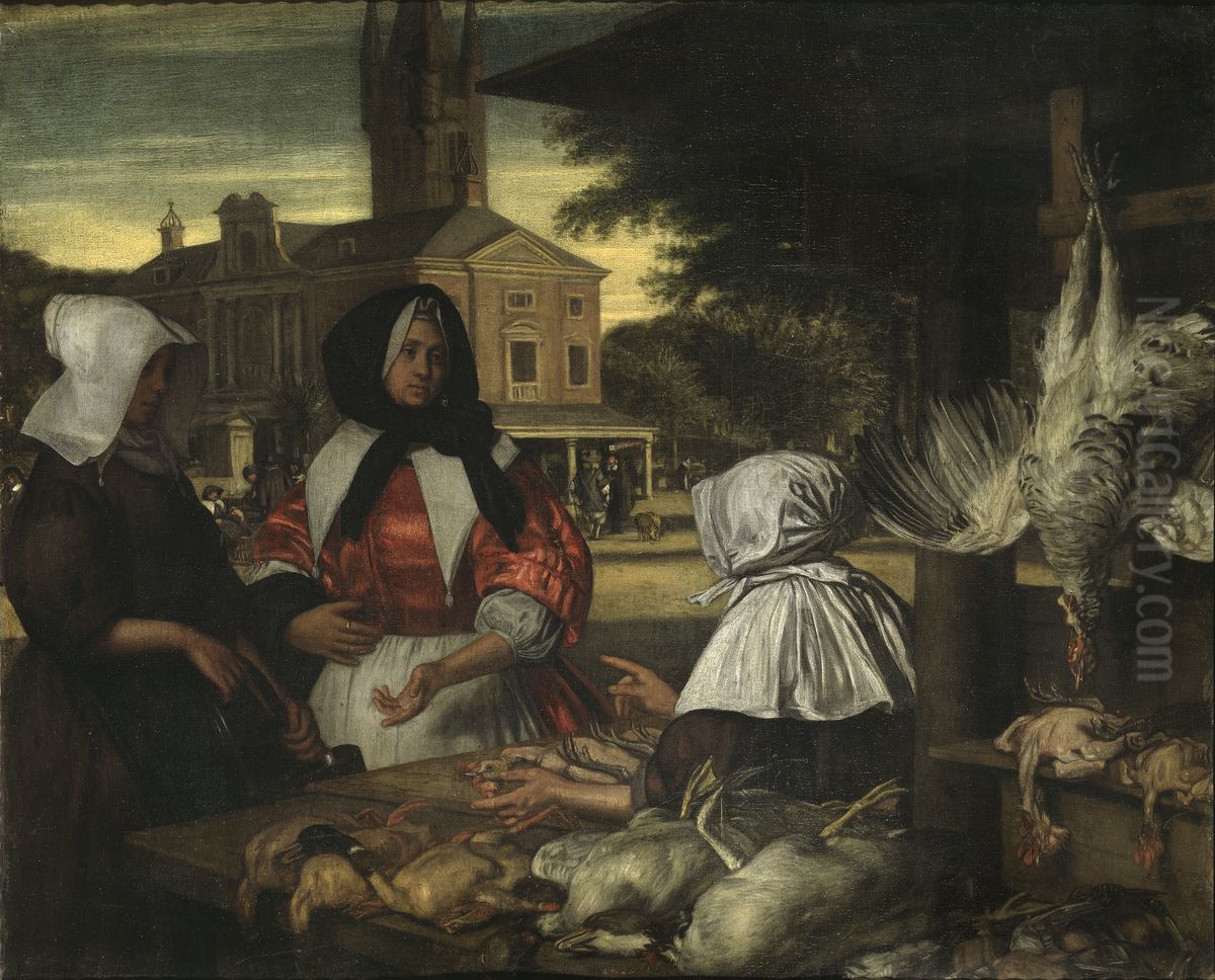 The Birdmarket, Amsterdam Oil Painting by Emanuel de Witte