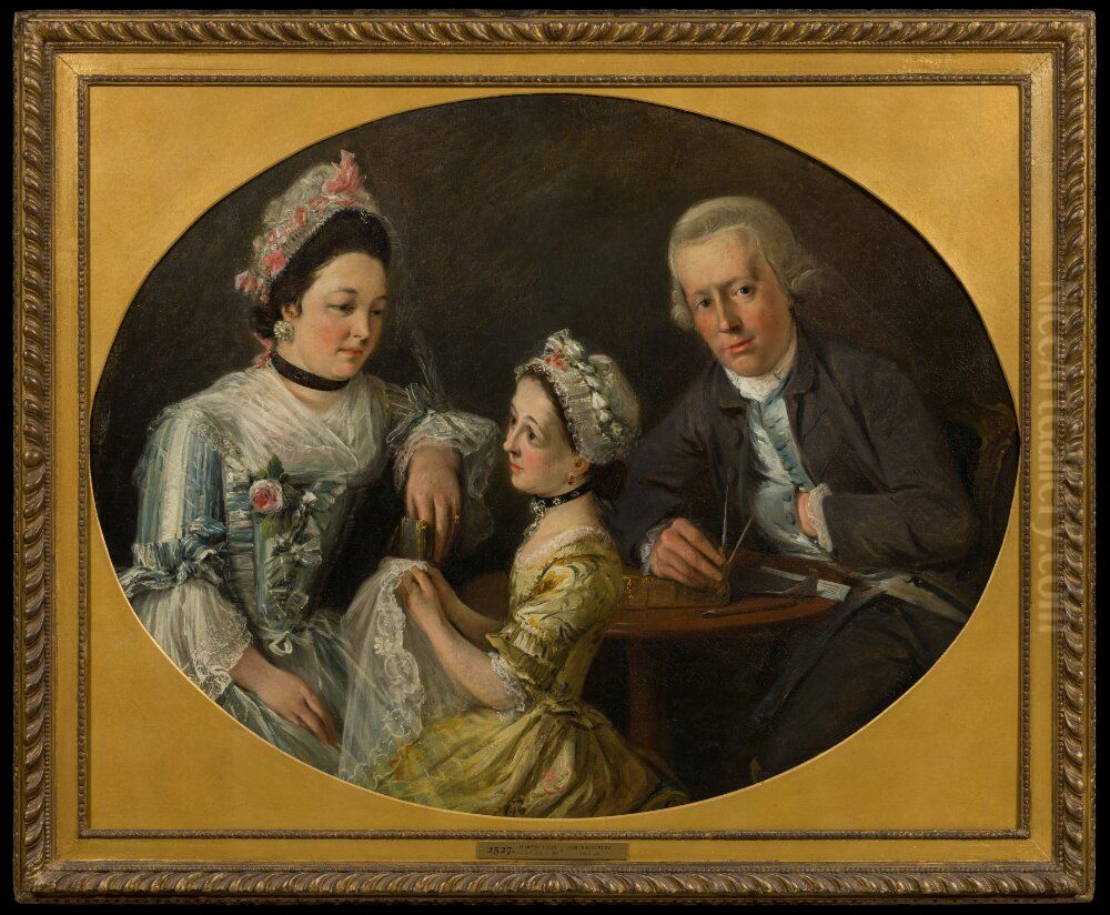 Family Group Oil Painting by Elias Martin